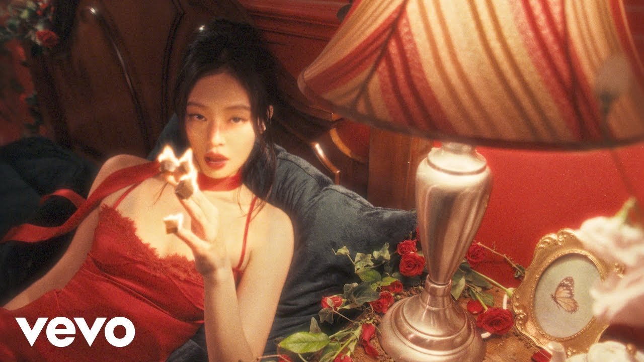 JENNIE’s Fallen Angel Is Eyes, Swans, Red Silk, and Fire